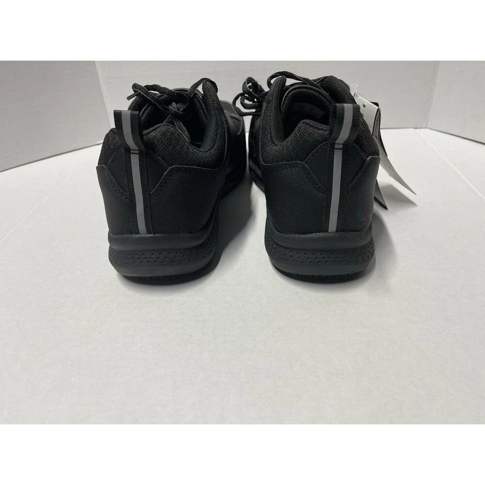 FitVille 9EW Men's  Black Low-top SteelCore Tip Work Shoes New With Tags No Box